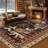 Southwestern Brown Non-slip Washable Area Rug-1633187244