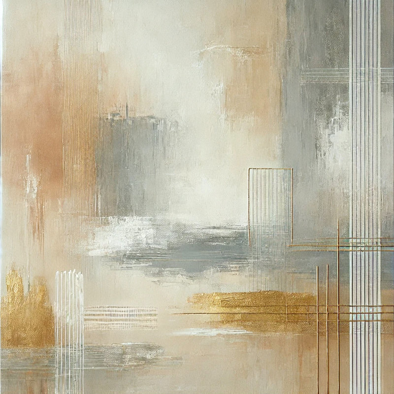 Golden Serenity: art abstrait moderne sur toile, H 12 po x l 12 po x P 1 po