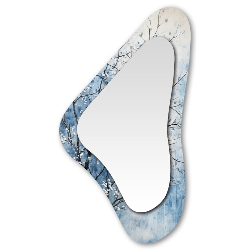 Miroir mural moderne bleu et blanc