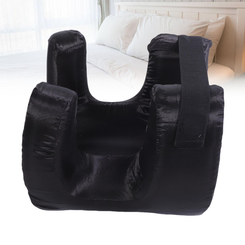 Face Pillow Silk Fabric Slow Rebound Memory Foam Sleeping for Back Deep Black