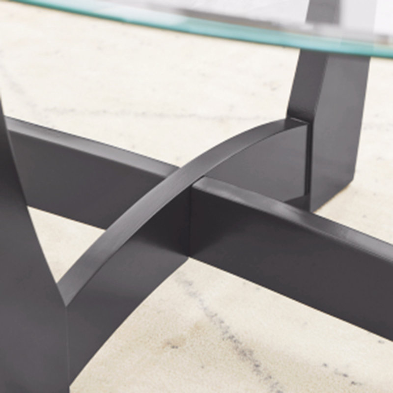Table basse ovale en verre, Noir