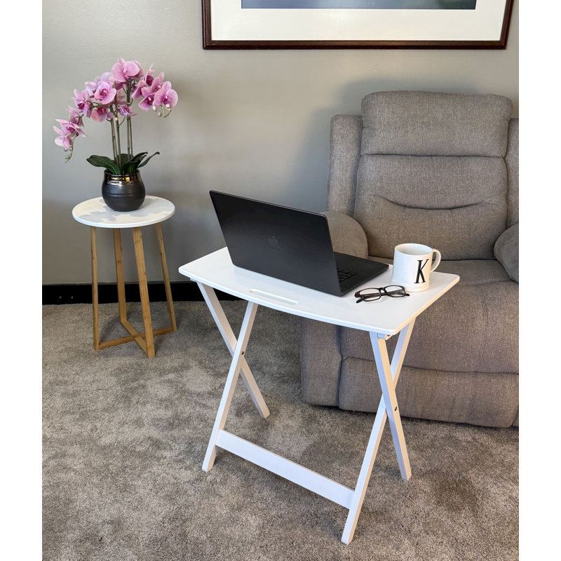 Table personnelle pliante en bambou massif, Blanc