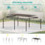 Pergola métallique à lames orientables avec éclairage solaire DEL et toit réglable-135824154-135824158