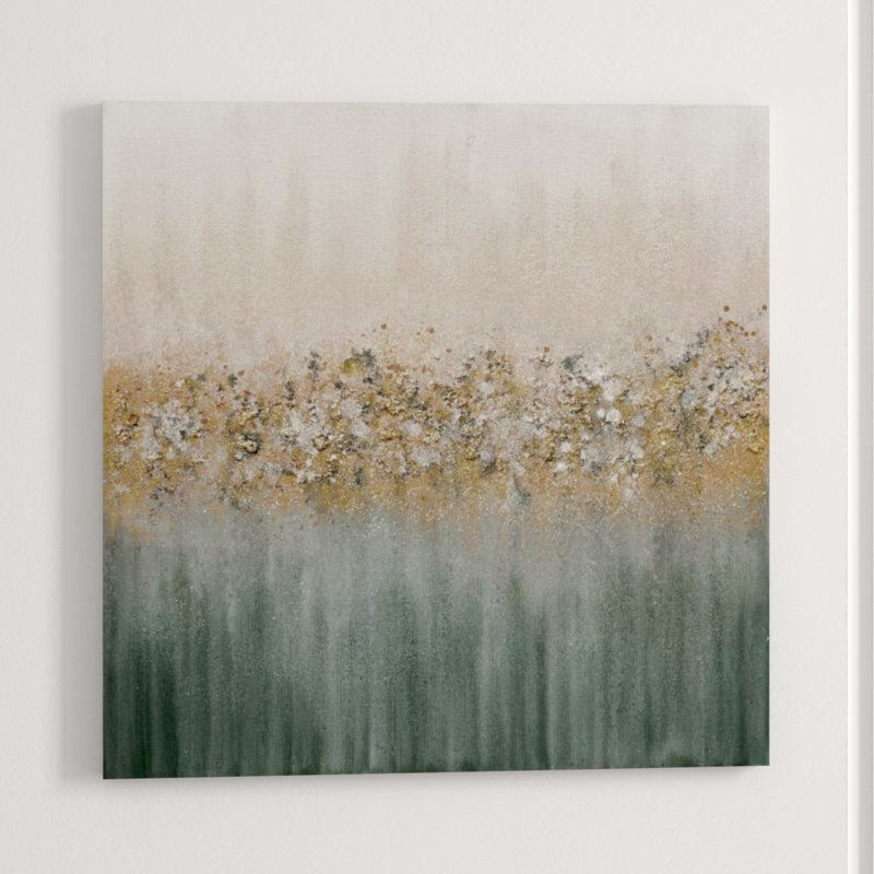 Golden Fog III Painting by Beverly Fuller, Hand Painting with Glitter