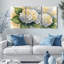 «Hydrangea», impression sur toile tendue à l'aquarelle sur toile, ensemble de 3-671715900
