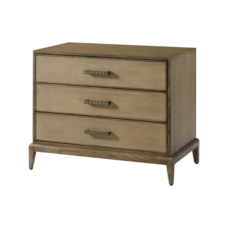 Worth Nightstand with Wallpaper, Tobacco