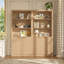 Bibliothèque de campagne moderne avec portes, bibliothèque de 31,5 pouces de hauteur, armoire de rangement en bois à 5 niveaux avec tablette réglable-1687307100