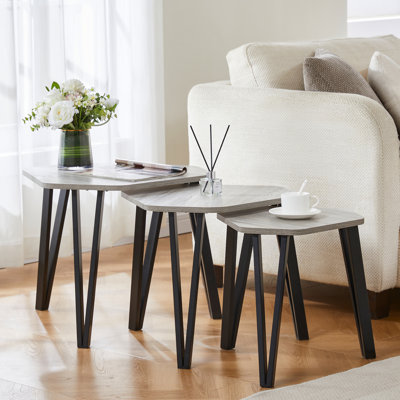 Nest of 3 Tables, Modern Versatile Living Room Home Furniture