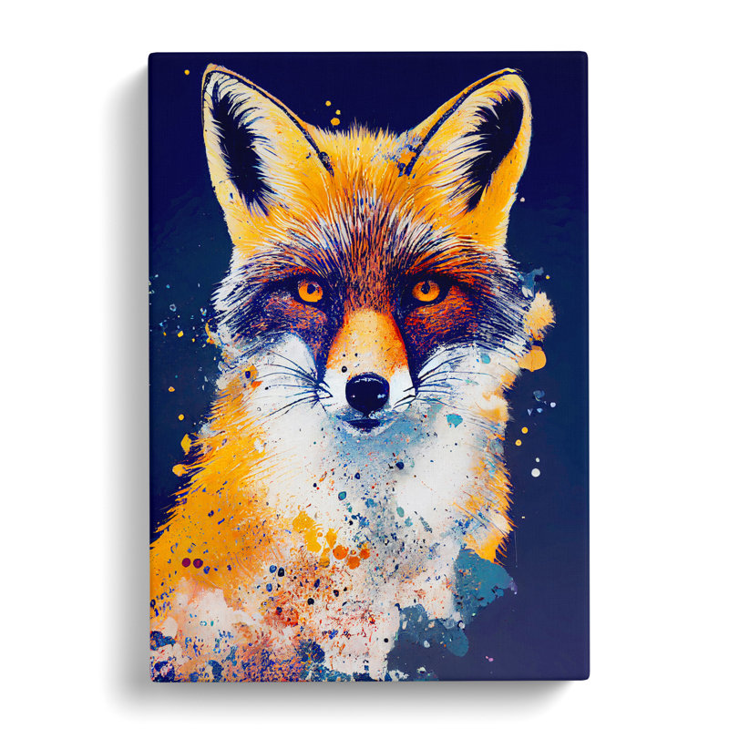Fox Splatter Vol.1 - Wrapped Canvas, 60cm H x 40cm W x 3cm D