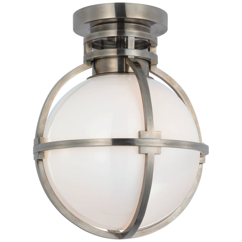 Gracie 1 - Light Flush Mount, 13" H x 10" W x 10" D, Antique Nickel