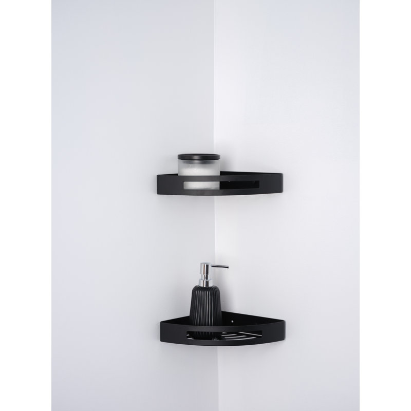 Étagère de douche d’angle austral, Noir mat