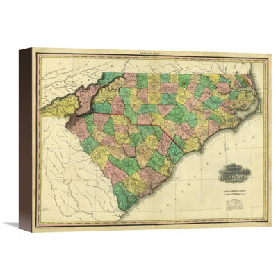 " Map Of North & South Carolina, 1823 " by Henry S. Tanner