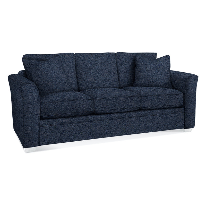 Bridgeport 85'' Upholstered Sofa, Basic Navy; 0317-61, Frost White Finish