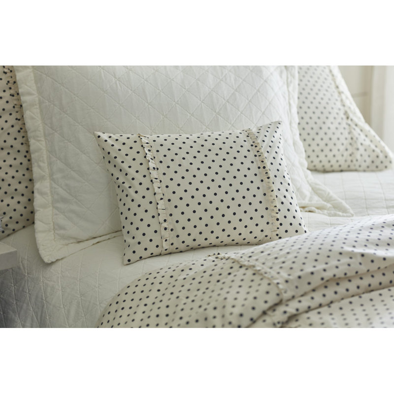 Black Polka Dottie Cotton Boudoir Pillow
