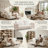 87" Modern Flared Arm Textured Linen Sofa-1080210034