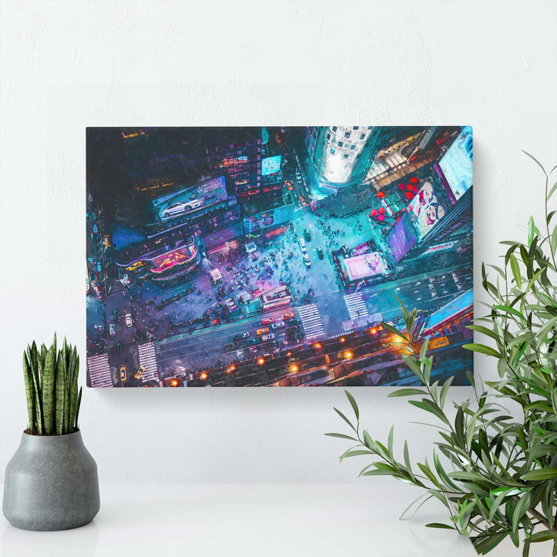 High Above Times Square In Abstract - Wrapped Canvas, 60cm H x 91cm W x 3cm D