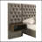Light Brown Upholstered Queen Wall Panel Bed