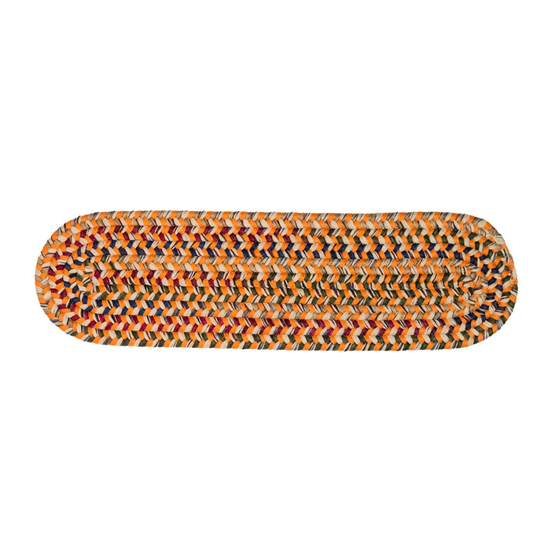 Tapis d'escalier New England Braid 8 po x 28 po, Orange