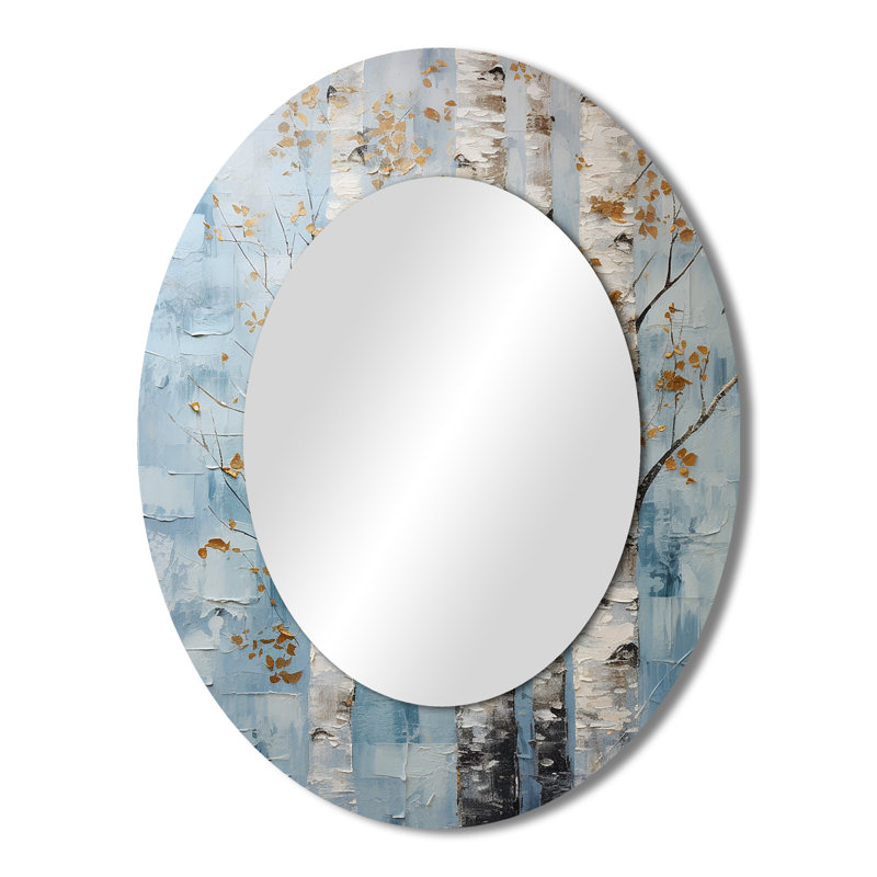 Miroir mural argenté, H 43 po x l 33 po