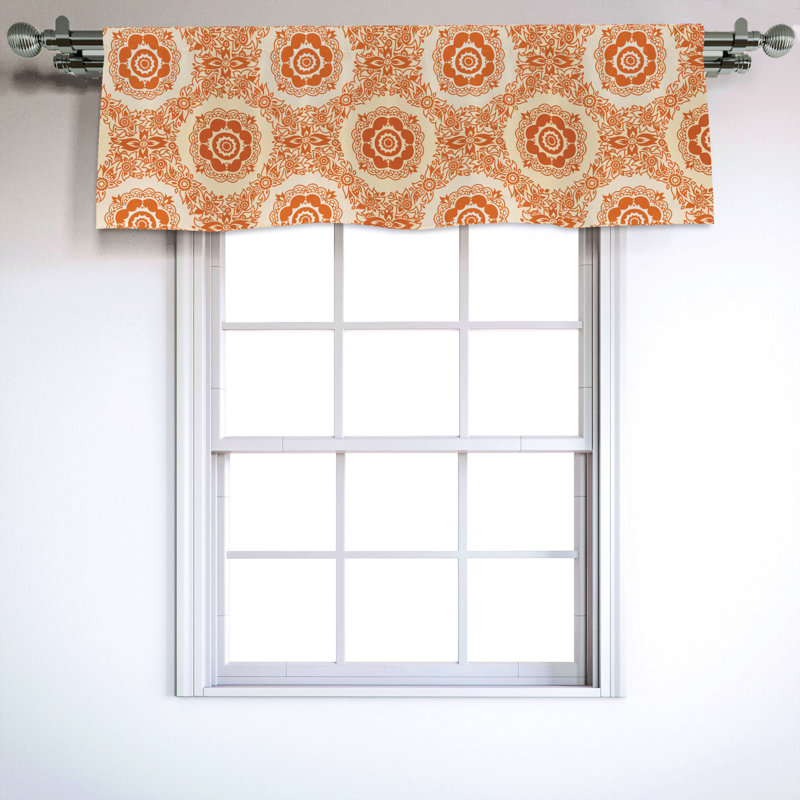 Sateen Damask Ruffled Window Valance