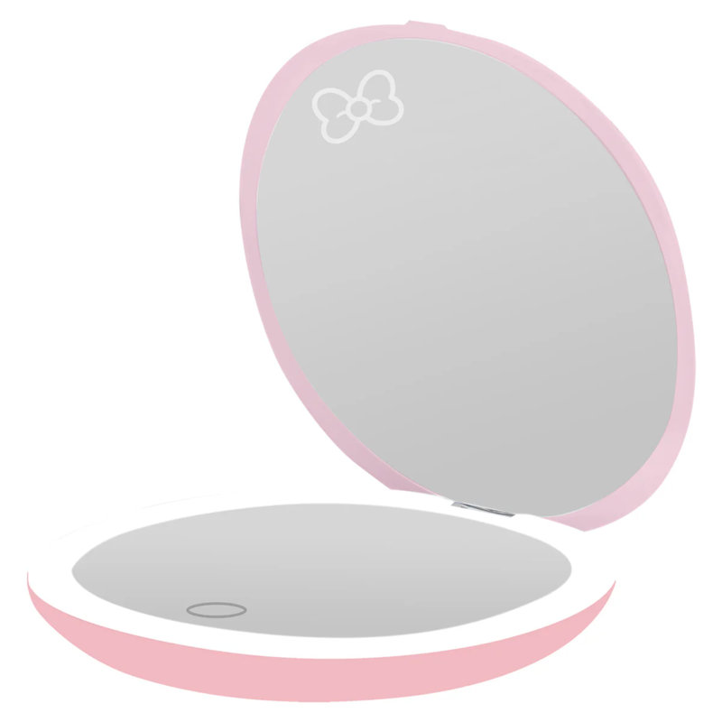 Miroir compact portatif à DEL My Melody pour sac à main, miroir de voyage avec grossissement 3 fois