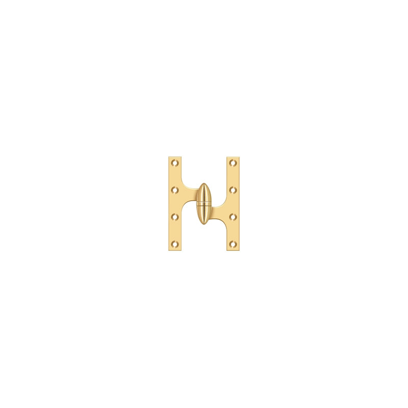 Hinge, PVD Polished Brass, Right Hand