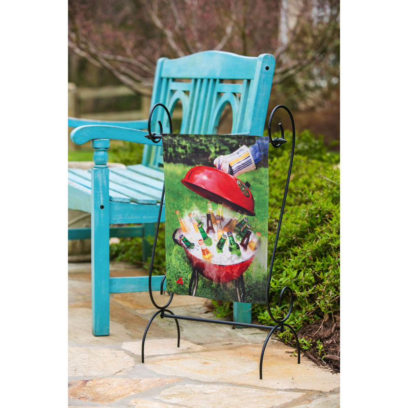 Démarrez une suède de 18 côtés 18 x 12,5 po à froid un froid. drapeau de jardin