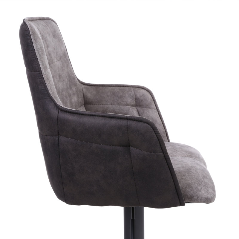 Anton Swivel Upholstered Adjustable Height Counter Stool, Light Grey