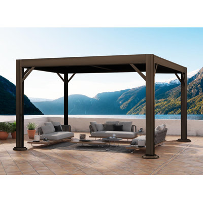 10 pi. L 13 pi. Pergola en aluminium avec auvent