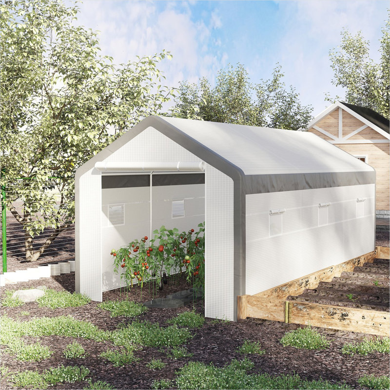 Serre blanche pour le jardinage toute l'année, abri de plantes portatif 20 x 10 x 9 pi
