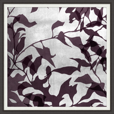 Garden Silhouette on Silver 3 Framed Painting