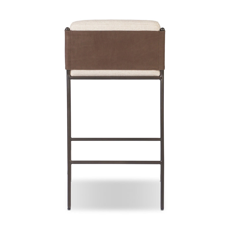 Rachael Upholstered Bar Stool with Metal Frame, Alcala Wheat, Counter Stool (27” Seat Height)