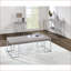 Table basse en chêne naturel avec cadre chromé pour le salon, tablette supplémentaire et amp; Assemblage facile