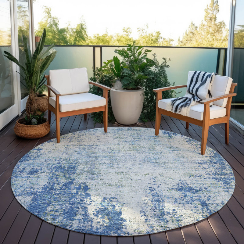 Tapis Aleighna avec envers antidérapant, Rond 8 pi