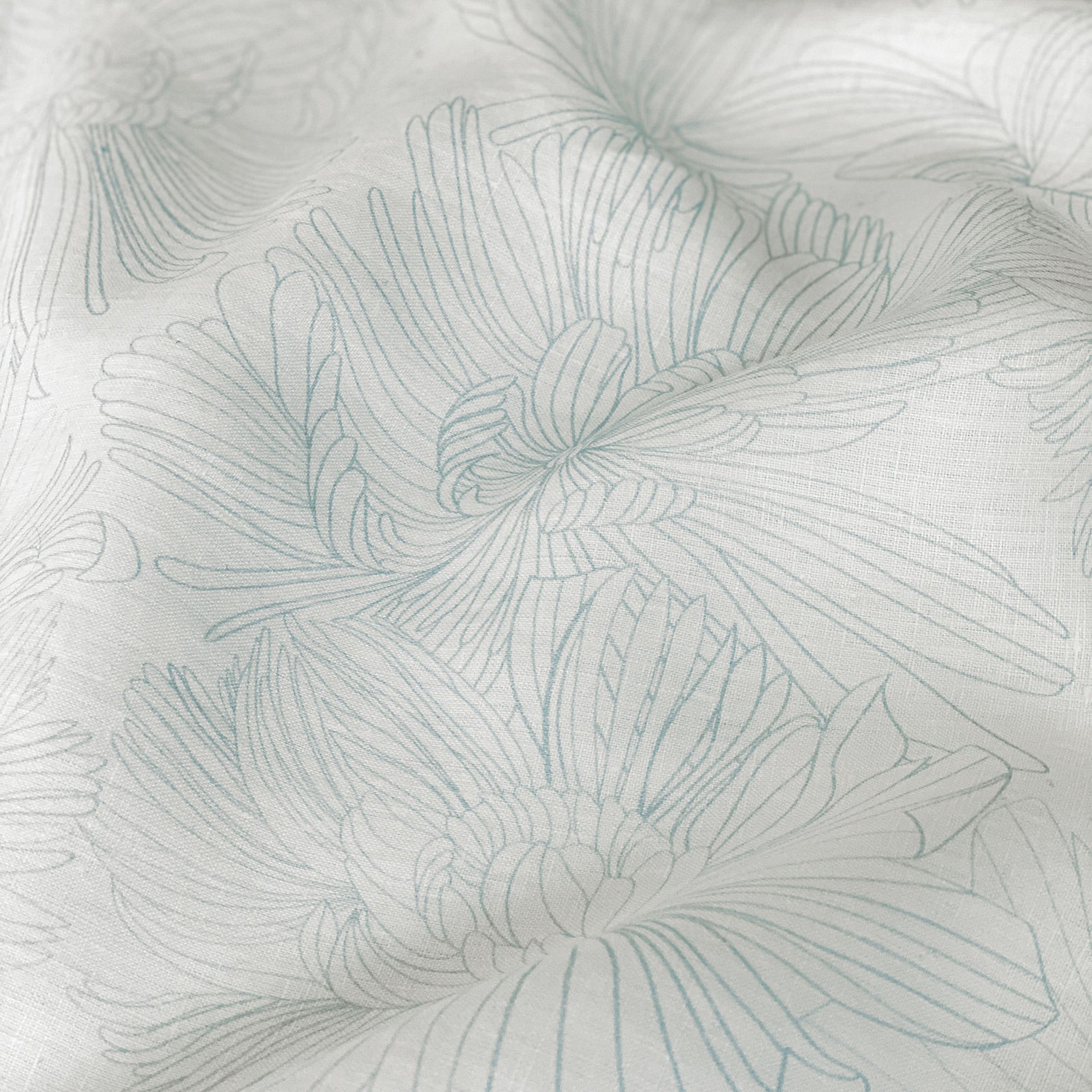 26" x 26" Linen Throw Pillow, Cream & Wave Floral