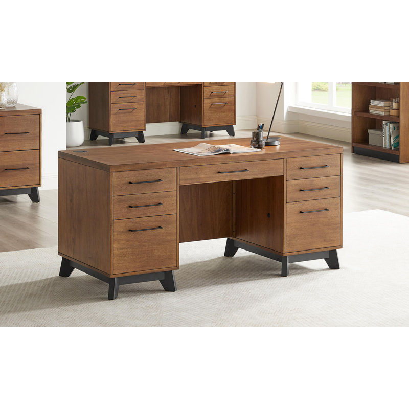 Bureau double caisson en bois Annalaya