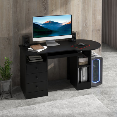 Bureau d'ordinateur avec rangement Homcom
