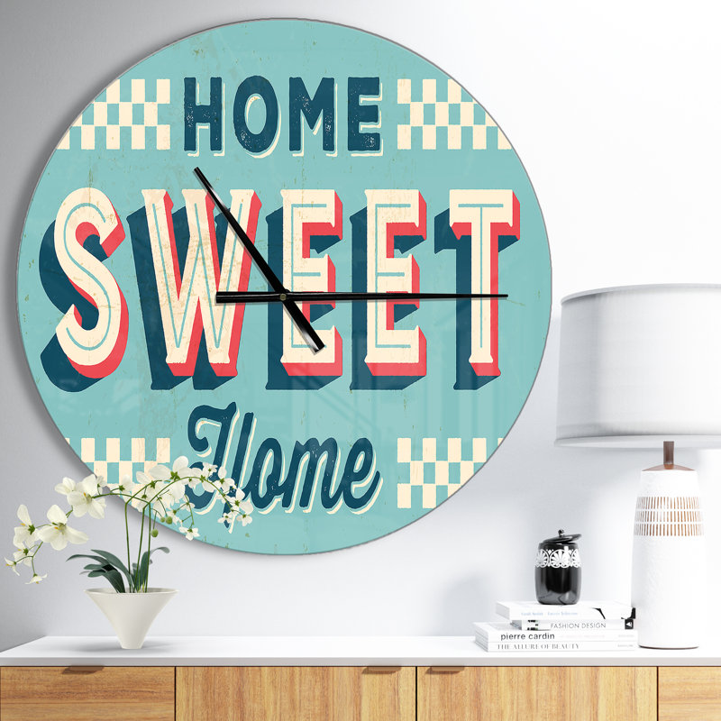 Horloge murale rétro Home Sweet Home, Moyen