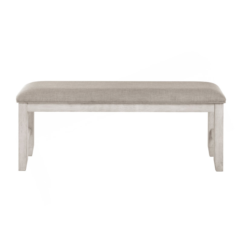 Banc de salle à manger de style campagne moderne avec siège rembourré texturé et support robuste de 300 lb.