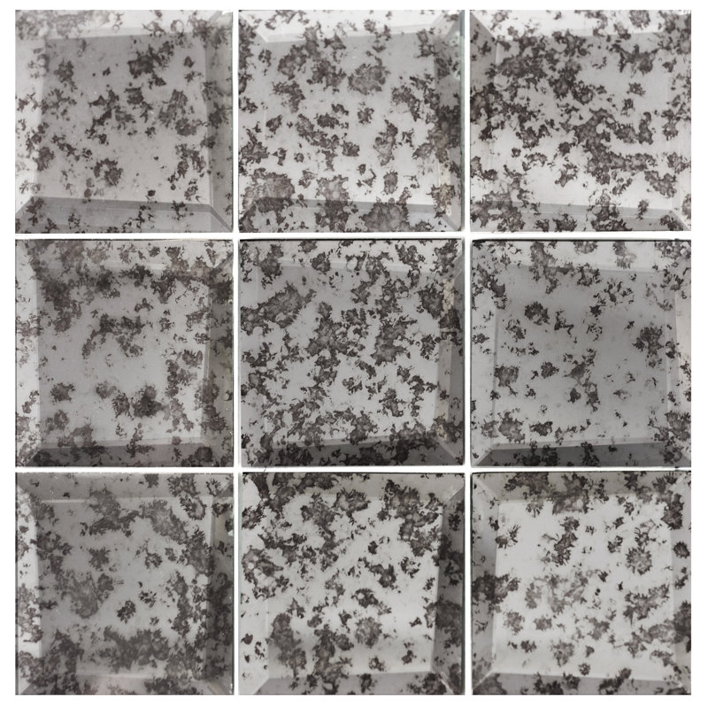 SAMPLE-Reflections 3" x 3" Glass Grid  Wall & Floor Tile