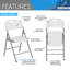 Ensemble de 4 chaises pliantes en granit blanc Techni Home