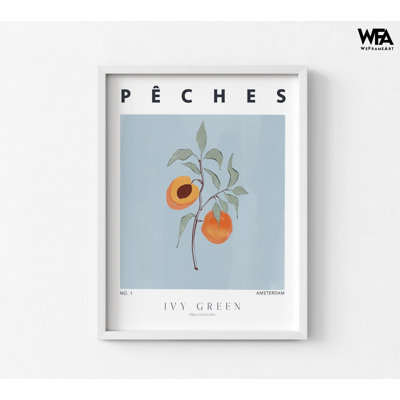 Peach Art Print, Georgia Peach Poster Print, Small Hostel Kitchen Decor, Pantry Poster Print, Organic Vegan Smoothie Store Decor