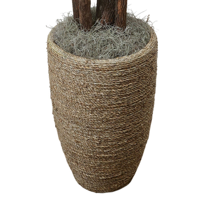 White Cherry Blossom Tree in Tan Pot,  63" H x 33" W x 33" D