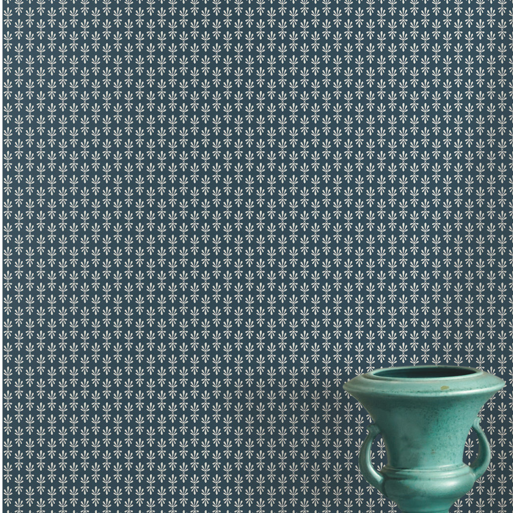 Petal Wallpaper Double Roll, Navy