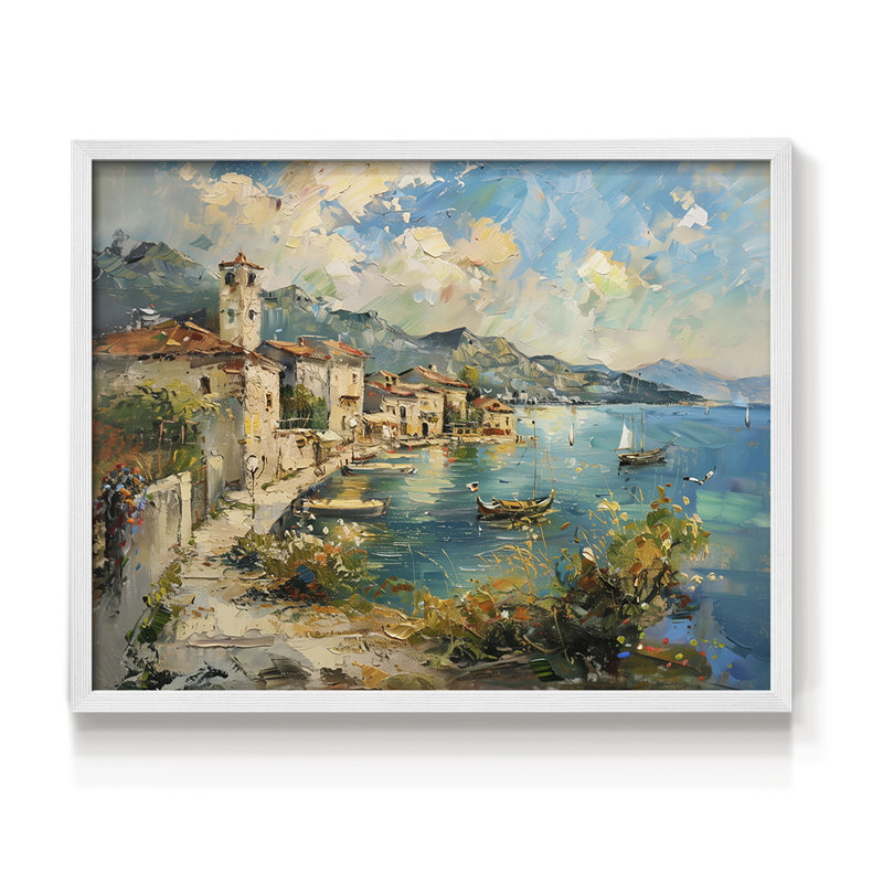 Nautical Series-CXCV - Reproduction encadrée - Restickable, H 8 po x l 10 po, Blanc