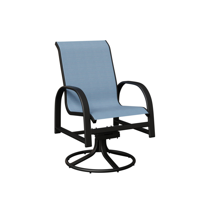 Chaise berçante berçante pivotante Berlin Gardens, Dupione près de la piscine, Noir mat