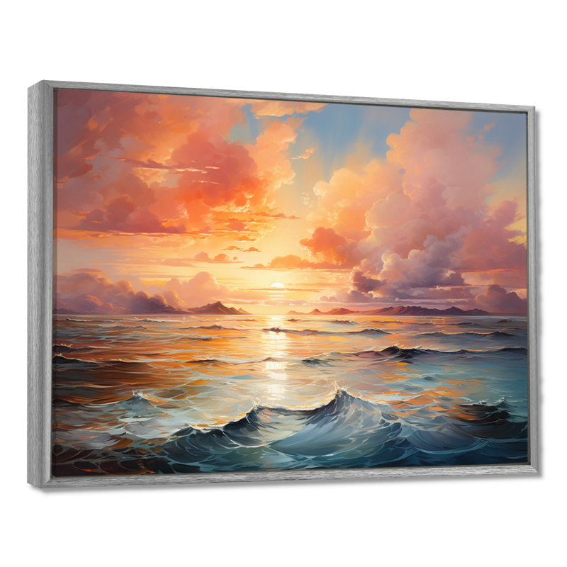 «Clouds Ethereal Horizon», art sur toile, H 30 po x l 40 po x P 1,5 po, Encadrement argenté