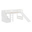 Lit mezzanine simple avec glissade, lit mezzanine bas en bois avec escalier et rangement pour enfants-82113419