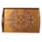 Regal Petals Gold-Tone Floral Reverse Painted Glass Tray from Peru
