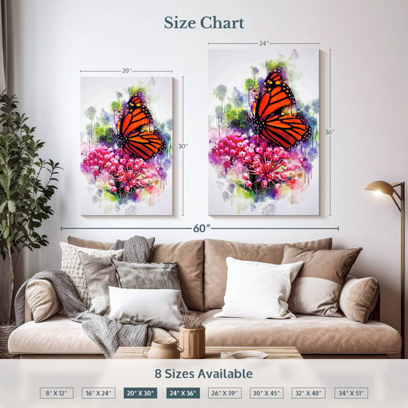 Brampt Garden Monarch Butterfly, 36" H x 24" W